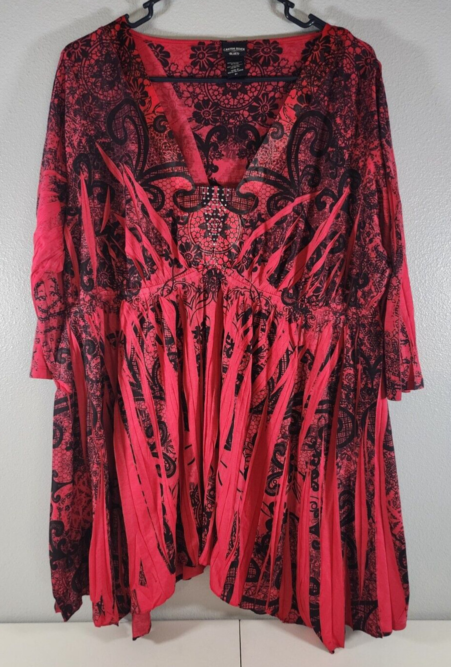 Canyon River Blues Women's Red Patterned Tunic Size 2X
